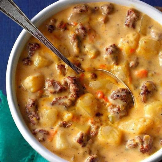 Crockpot Creamy Potato & Hamburger Soup!!! – Grandma's Recipes